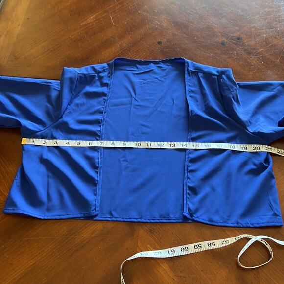 Blue Lightweight High Low Maxi Dress with Bolero Jacket and Tie Belt Size 14 - Picture 15 of 16